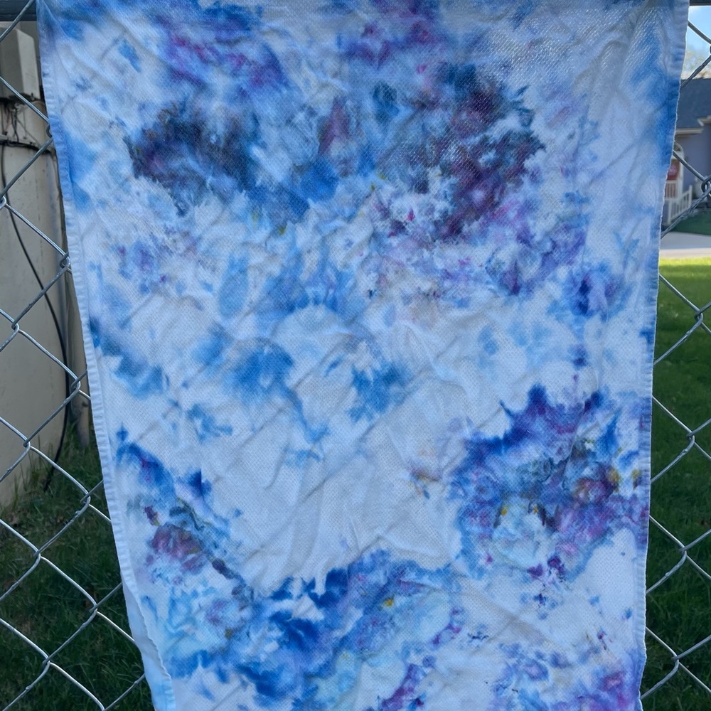 Ice Dyed 2nd hand lovey, burp cloth, baby blanket, Snuggler